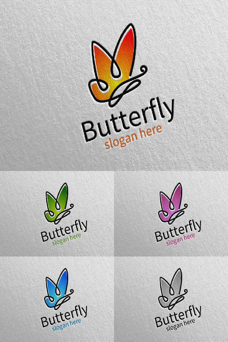 Butterfly Colors 13 Logo Template