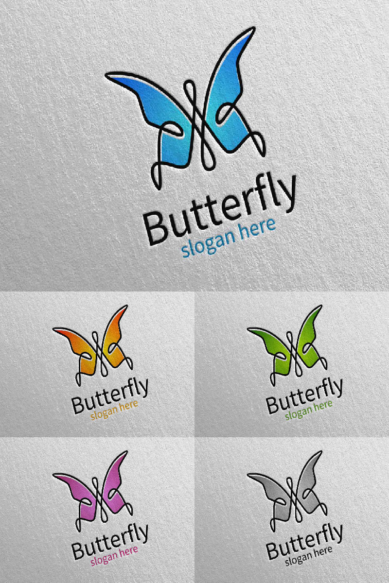 Butterfly Colors 12 Logo Template