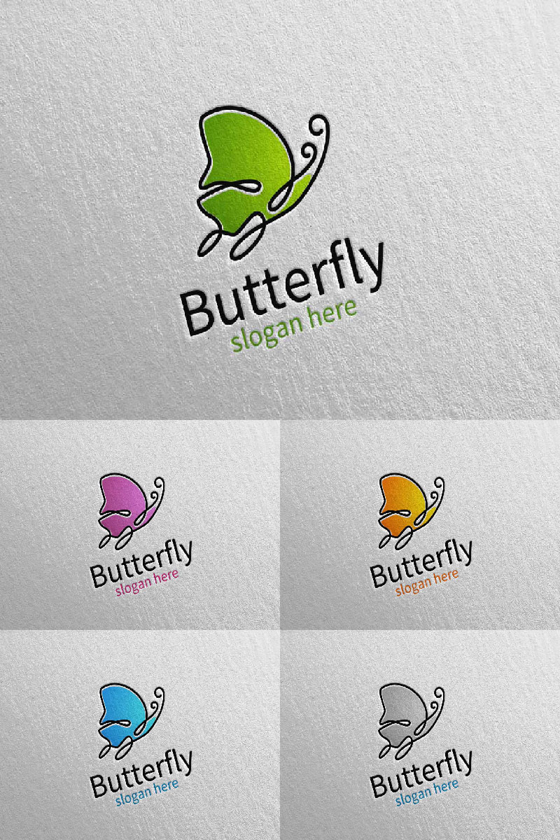 Butterfly Colors 14 Logo Template