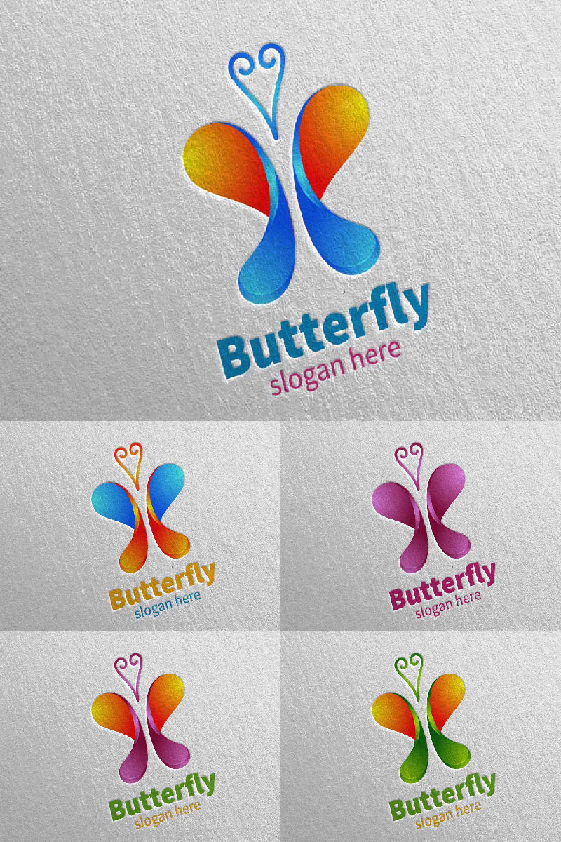 Butterfly Colors 10 Logo Template