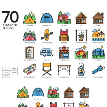 Tent Family Icon Sets 90026