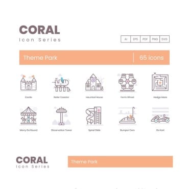 Coaster Ferris Icon Sets 90038