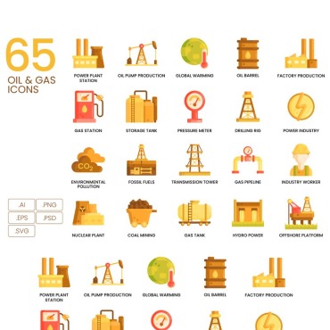 Pollution Fossil Icon Sets 90045