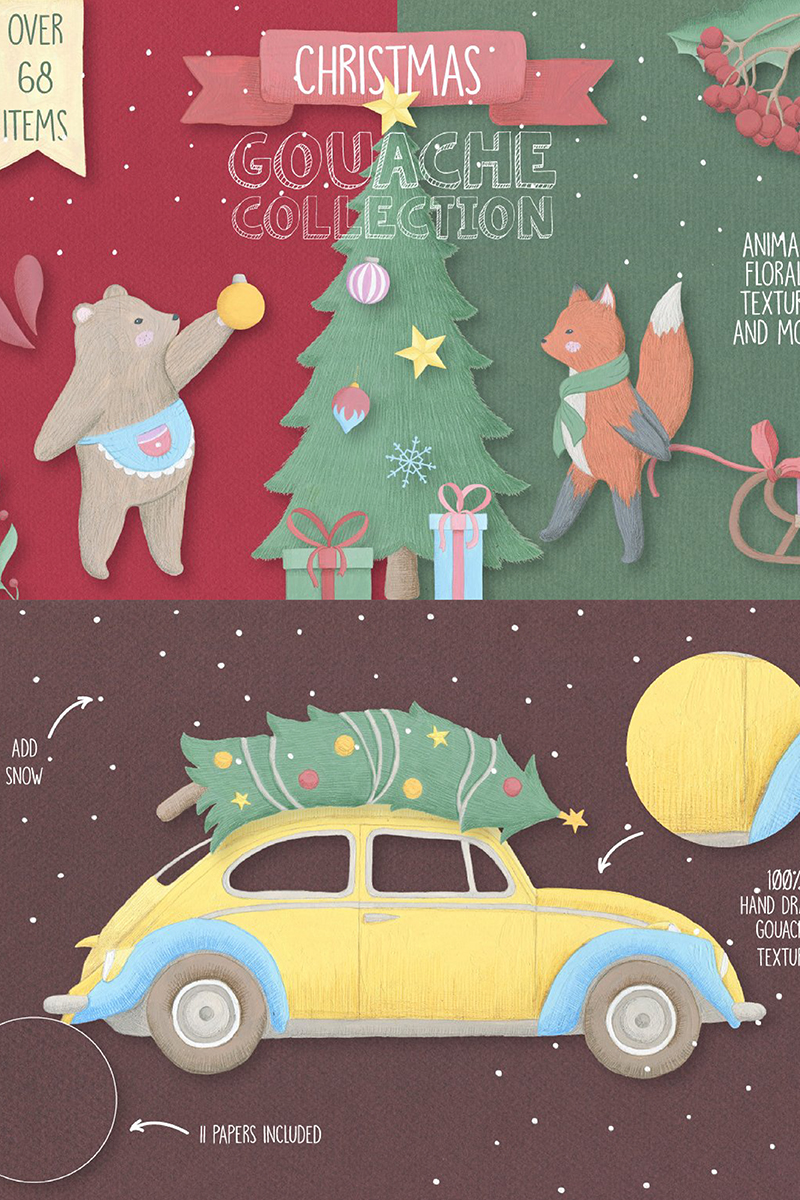 Christmas Gouache Collection - Illustration