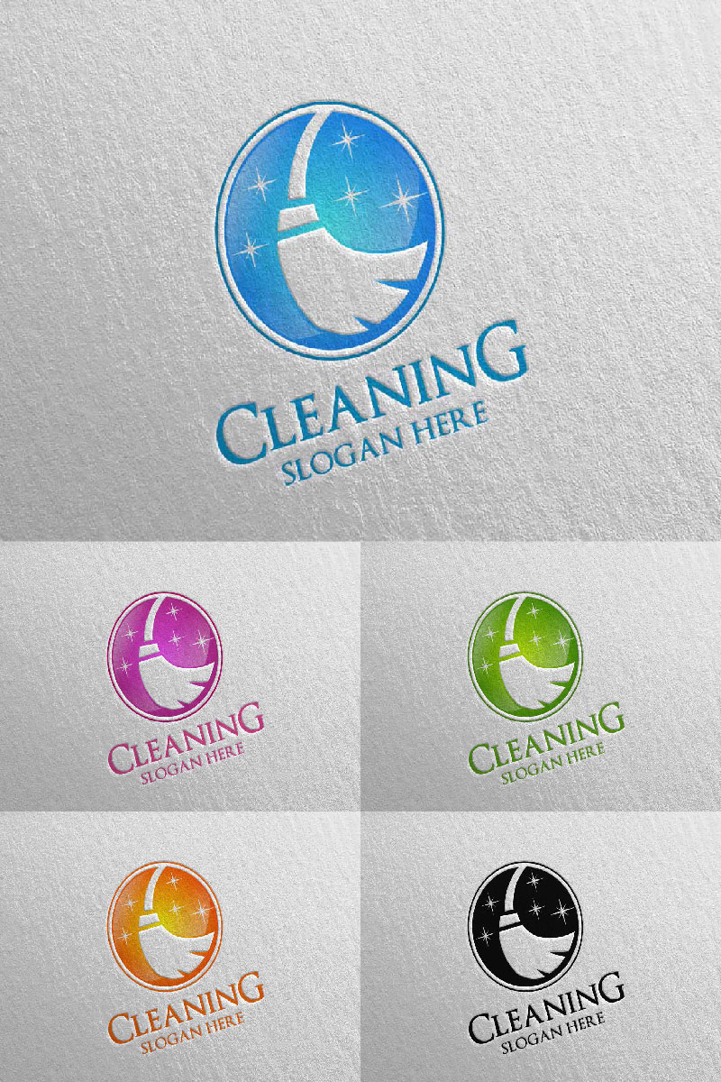 Cleaning Service with Eco Friendly 12 Logo Template