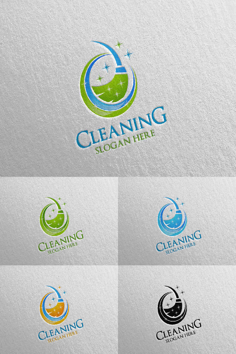 Cleaning Service with Eco Friendly 11 Logo Template