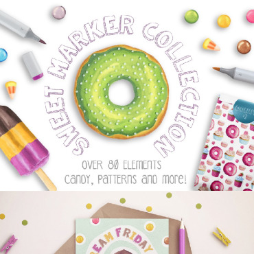 Candy Donut Illustrations Templates 90236