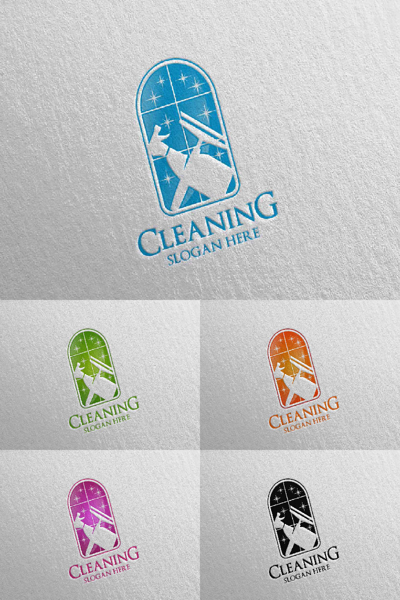 Cleaning Service with Eco Friendly 18 Logo Template