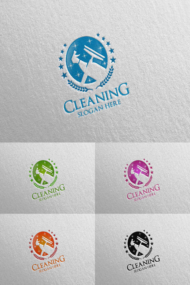Cleaning Service with Eco Friendly 17 Logo Template