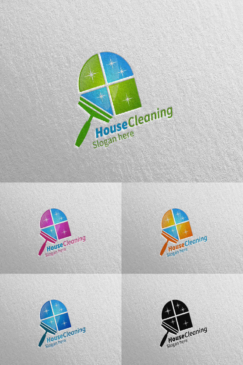 Cleaning Service with Eco Friendly 16 Logo Template