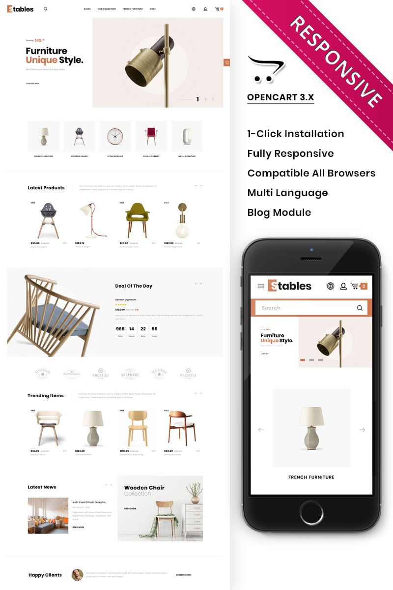 Stables - The Mega Furniture Store OpenCart Template