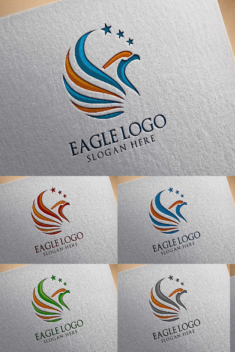 Eagle fly, with Falcon or Hawk concept 4 Logo Template