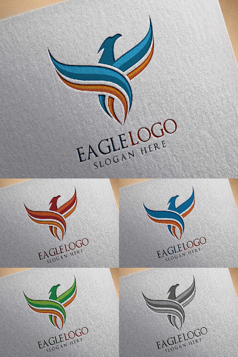 Eagle fly, with Falcon or Hawk concept 2 Logo Template