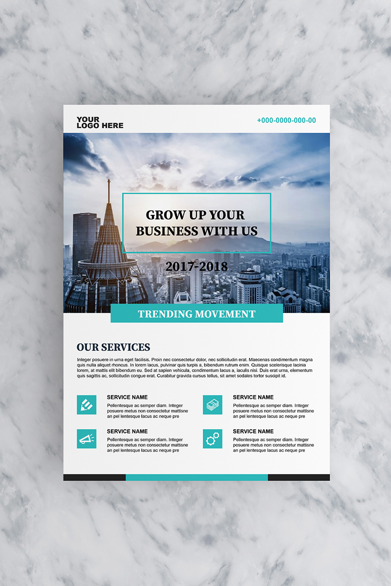 Teal Ascend Business Flyer - Corporate Identity Template