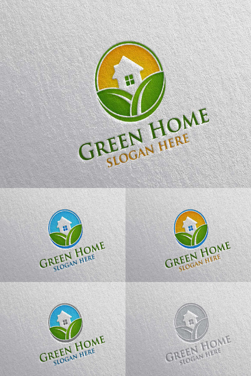 Green Home 11 Logo Template