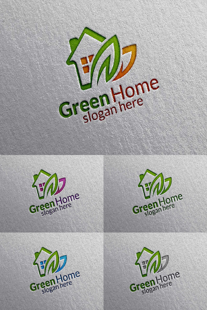 Green Home 5 Logo Template