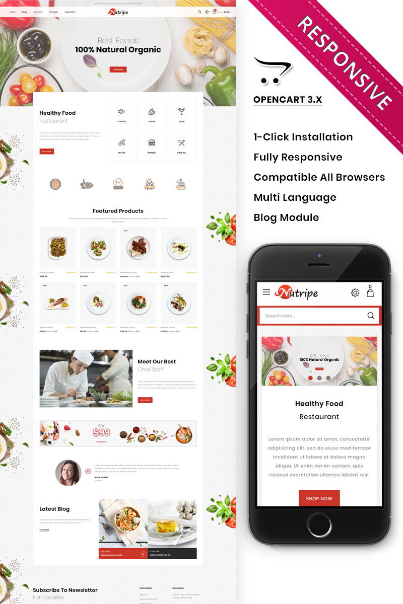 Nutripe - The Food Store OpenCart Template