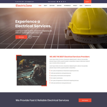 Electricity Engineering Landing Page Templates 90617