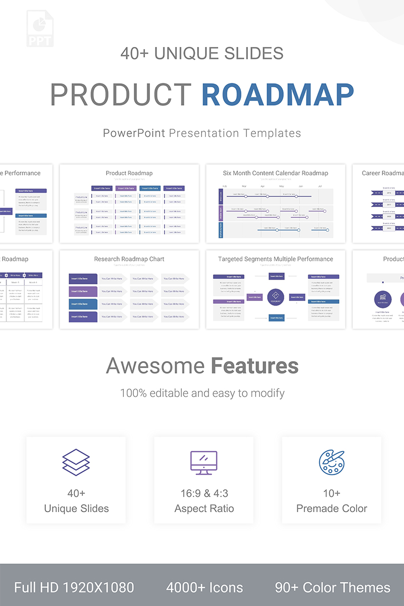 Product Roadmap PowerPoint template