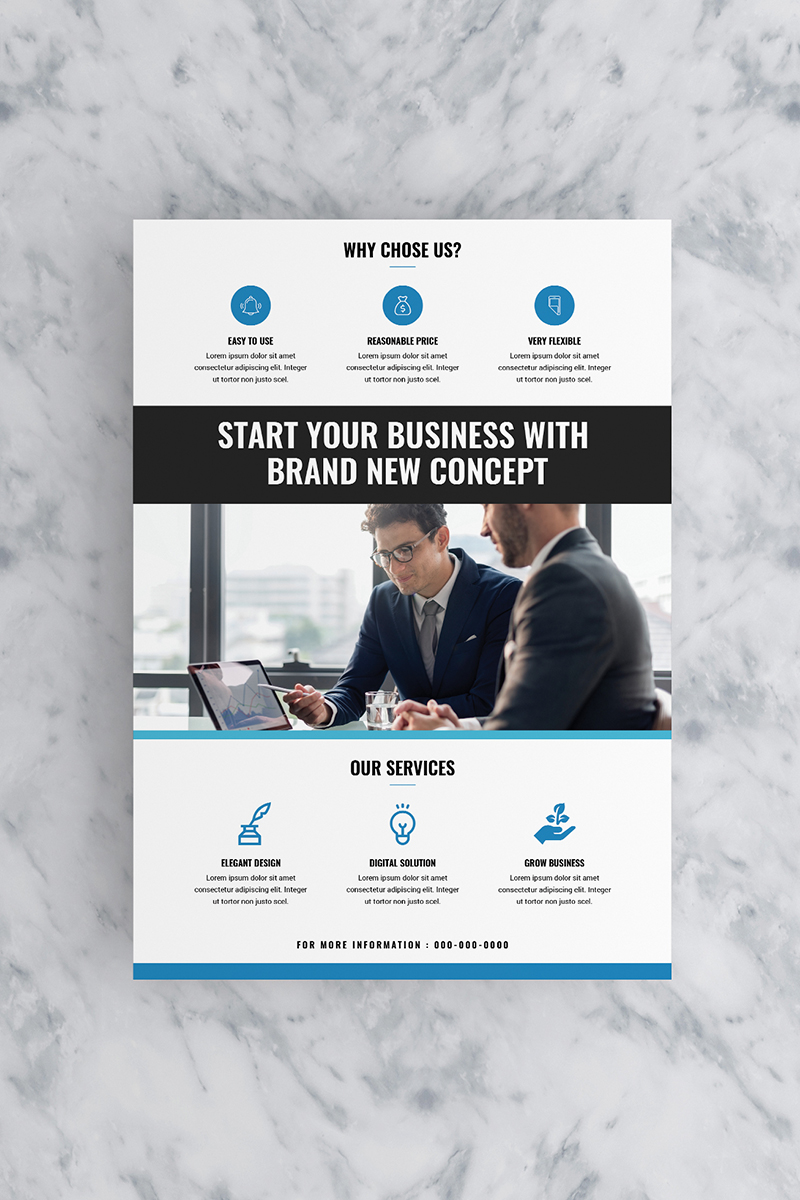 Flat Business Flyer - Corporate Identity Template