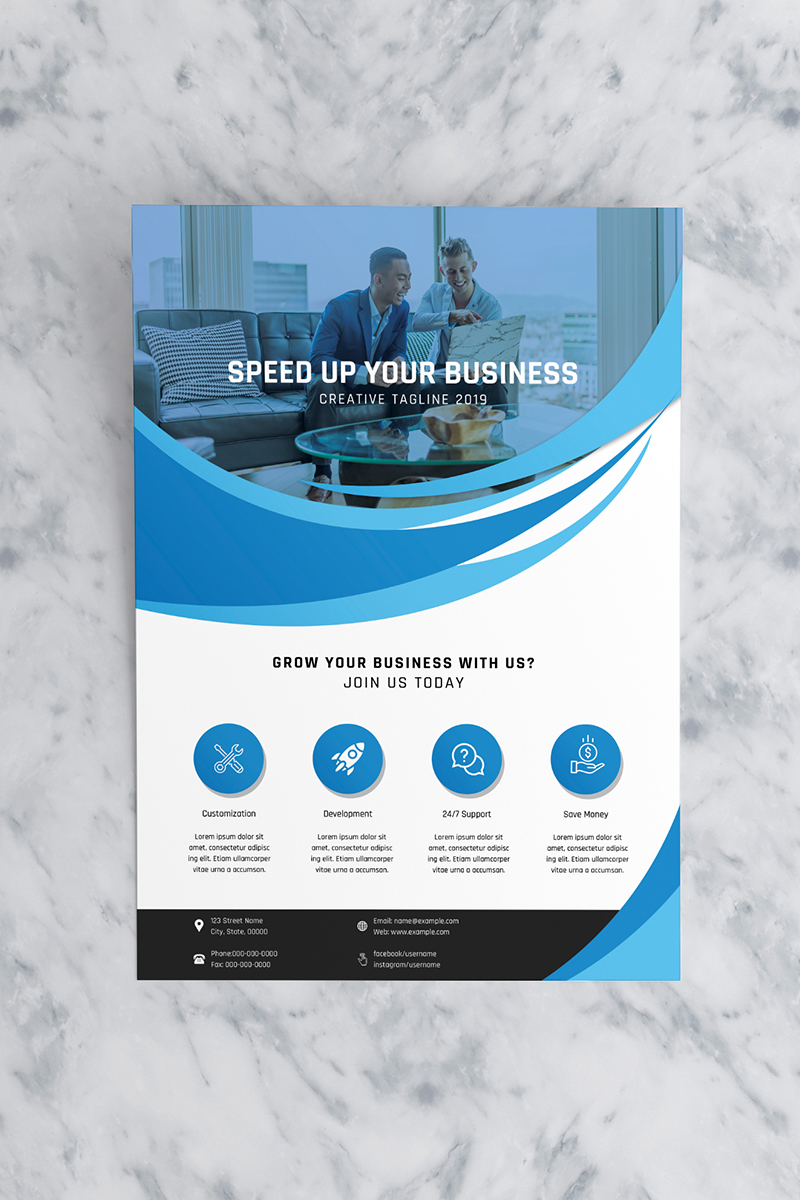 Wave abstract Business Flyer - Corporate Identity Template