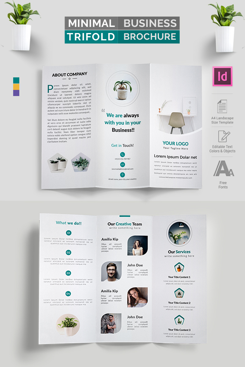 Minimal Indesign Trifold Brochure - Corporate Identity Template