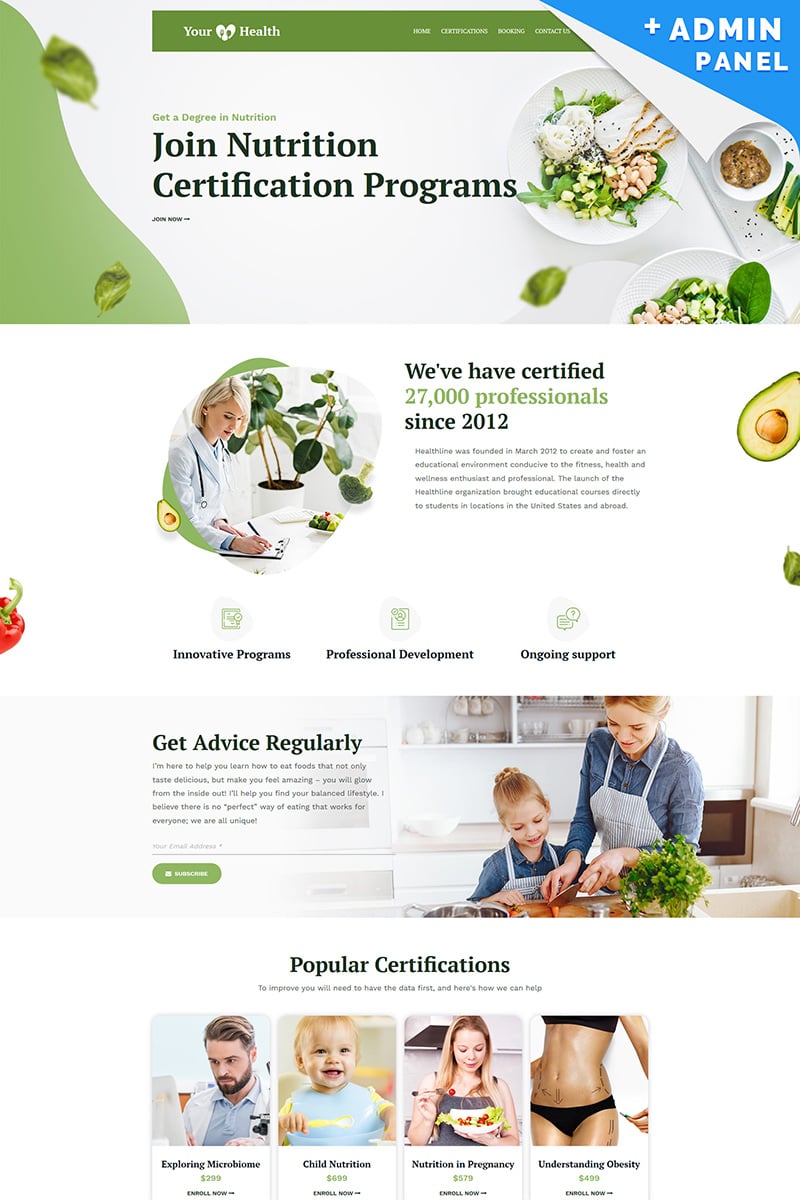 Your Health - Nutrition Landing Page Template