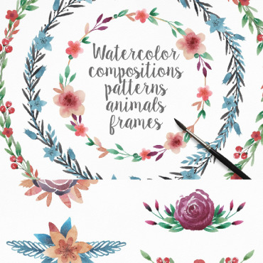 Watercolour Compositions Illustrations Templates 90968