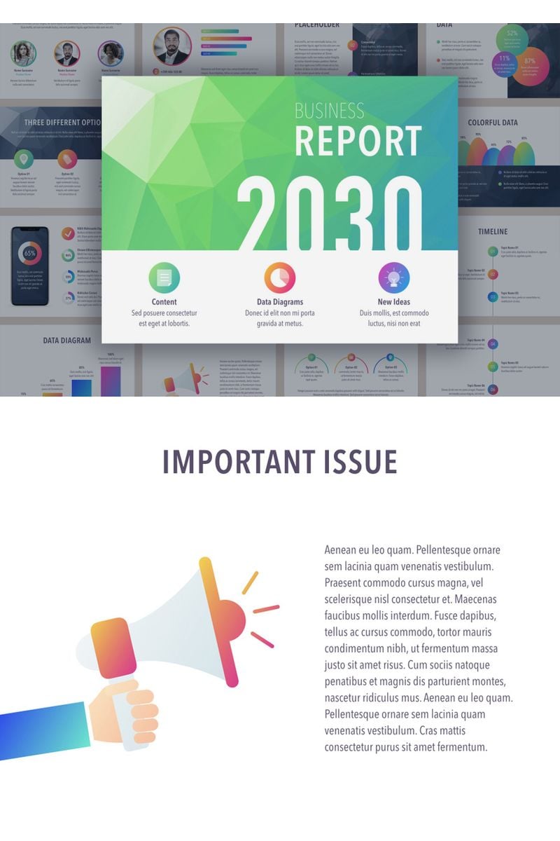 Business Report Colorite PowerPoint template