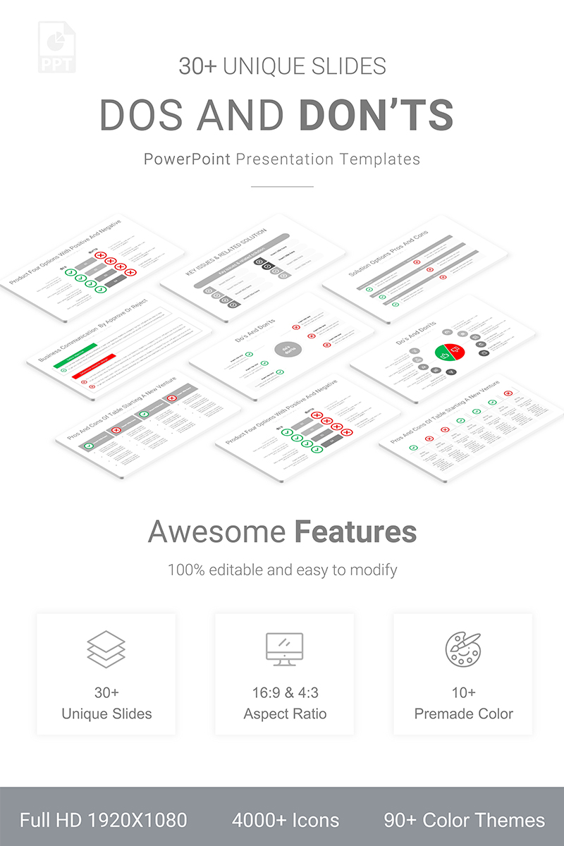 Dos and Don'ts Presentation PowerPoint template