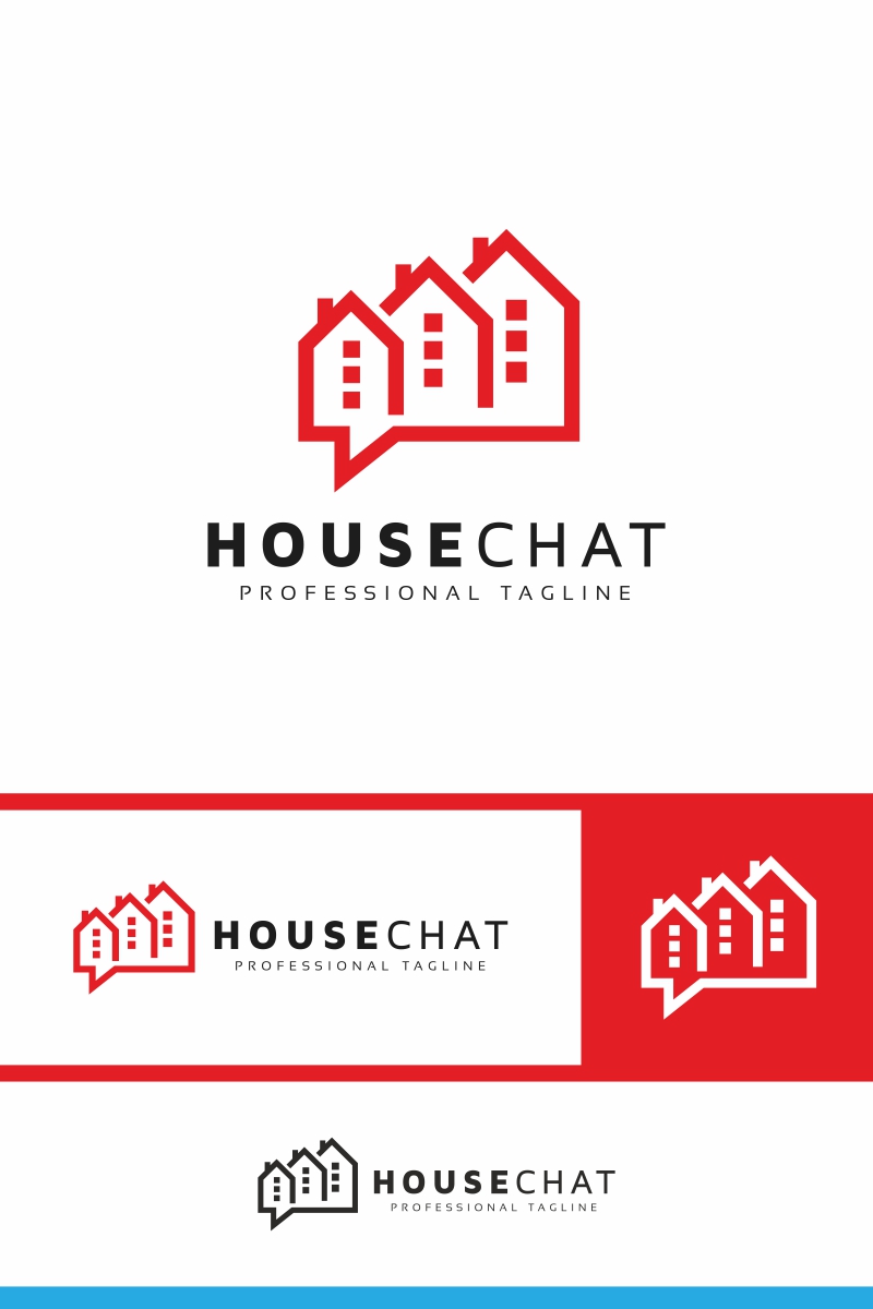 House Chat Logo Template