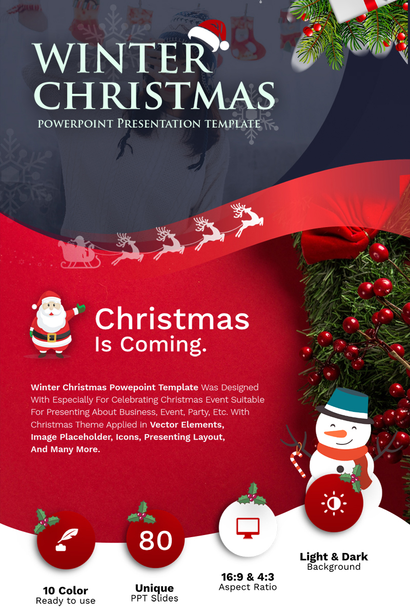 Winter Christmas - Multipurpose Presentation PowerPoint template