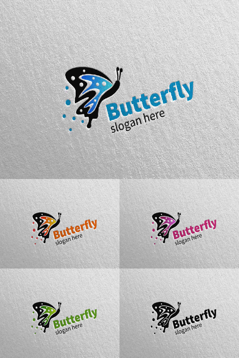 Butterfly Colors 4 Logo Template
