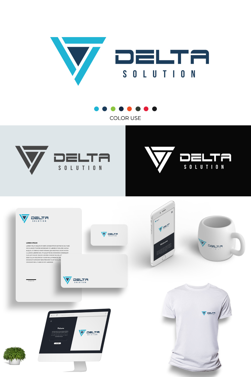 Delta Solution Brand Logo Template
