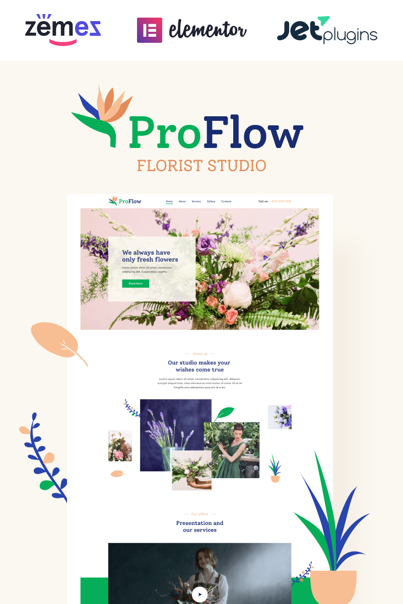ProFlow - Contemporary And Minimalistic Florist WordPress Theme