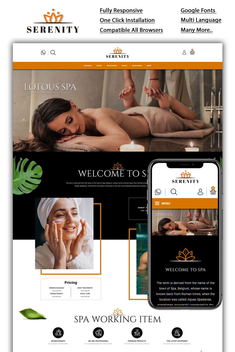 Serenity - Spa Store OpenCart Template