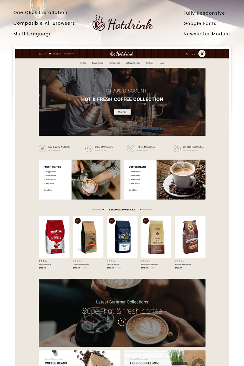 Hotdrink - Coffee Store OpenCart Responsive Template