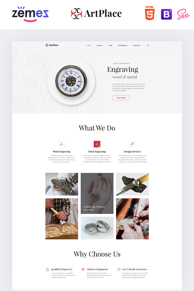 ArtPlace - Engraving Studio Landing Page Template