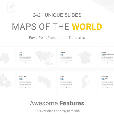 Map-of-the-world Map-vector PowerPoint Templates 92680