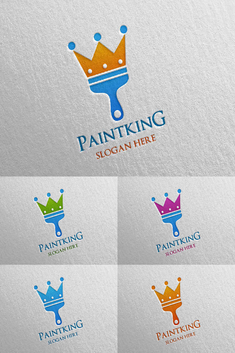 Paint King Vector Logo Template