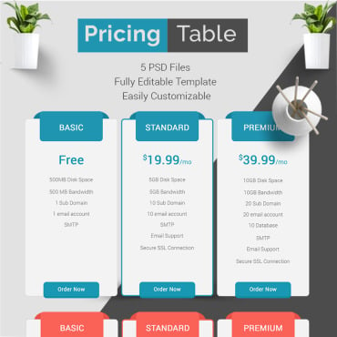 Table Chart PSD Templates 93225