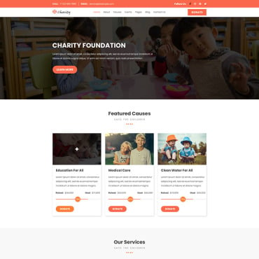 Charity-foundation Charity-template PSD Templates 93226