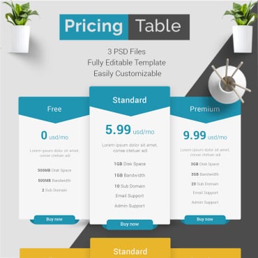 Pricelist Pricing PSD Templates 93232