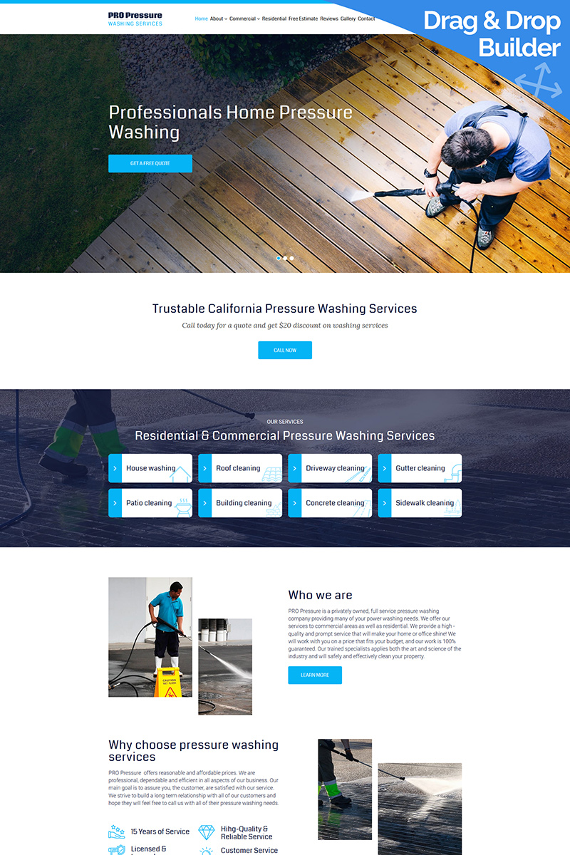 Pro Pressure - Washing Services Moto CMS 3 Template