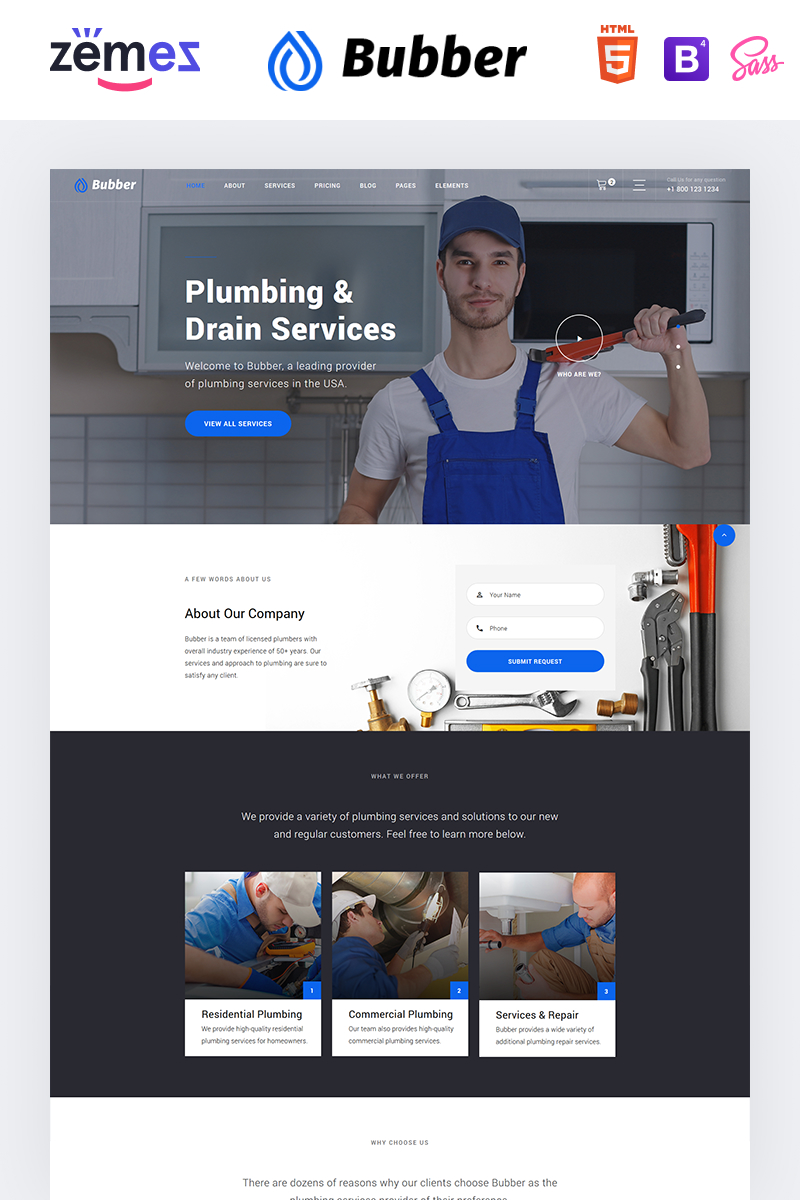 Bubber - Plumbing Company Website Template