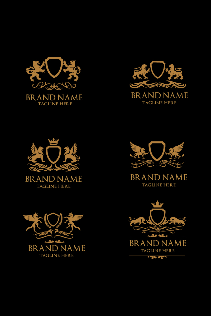 Set of Royal Badges Heraldic Logo Template