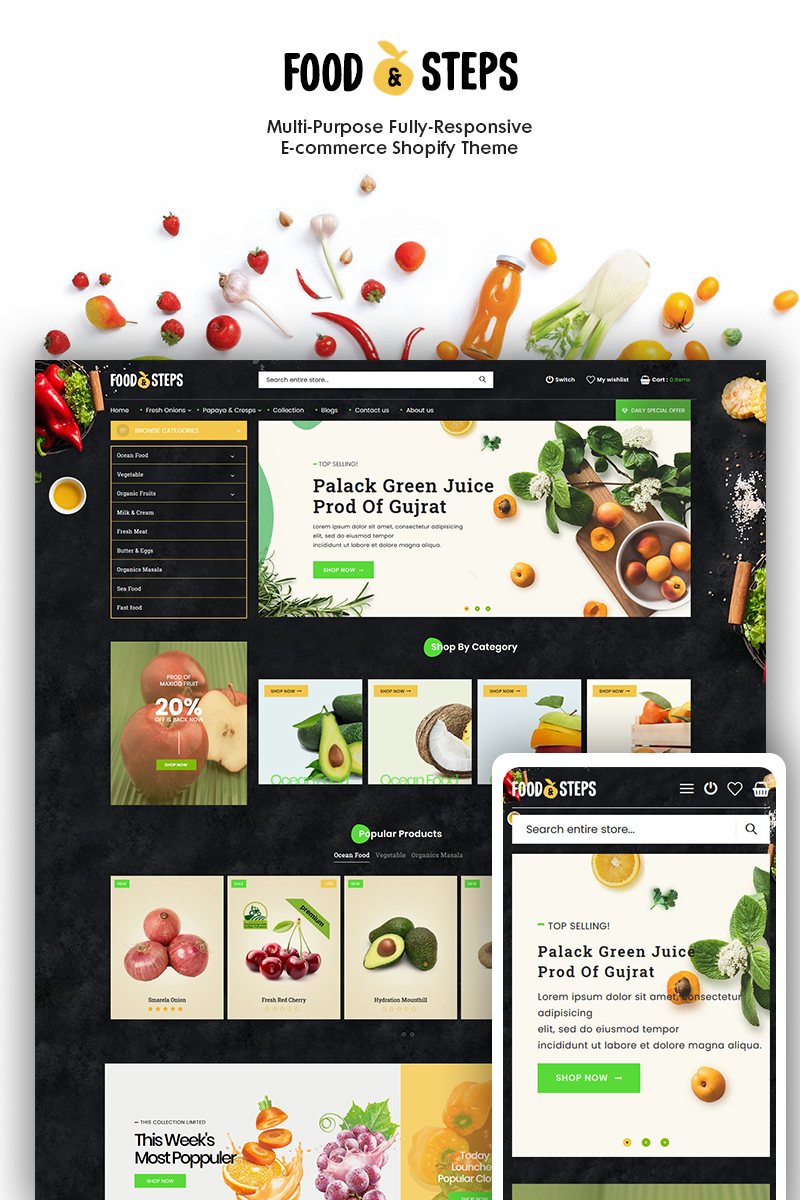 Food Steps - The Organic & Food Responsive Shopify Theme