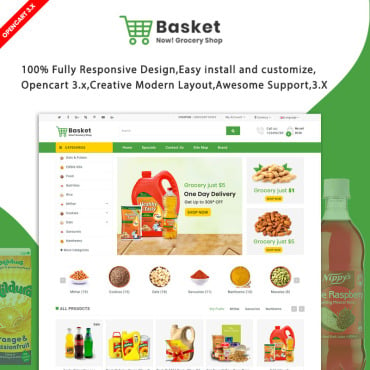 Grocery Seo OpenCart Templates 93424