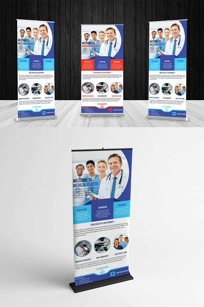 Medical Roll Up Banner Design - Corporate Identity Template