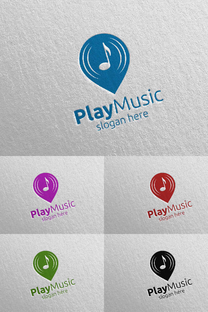 Abstract Music with Note and Play Concept 24 Logo Template